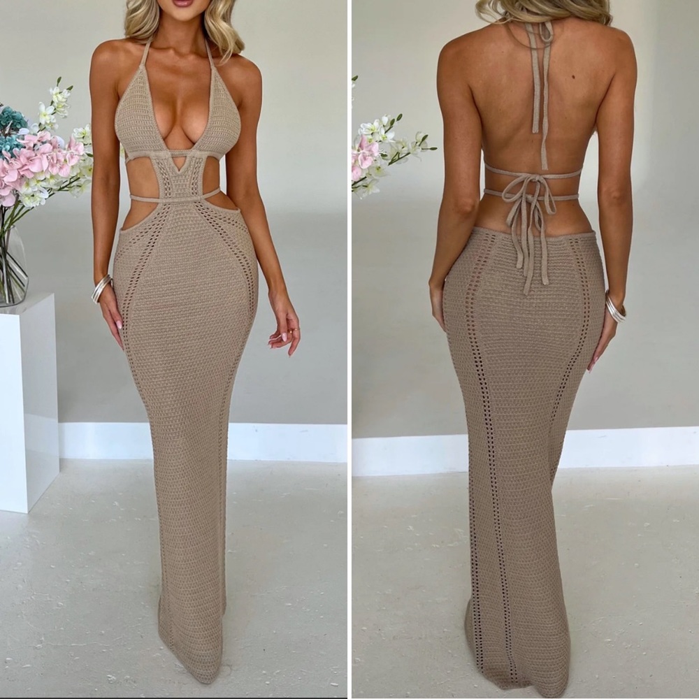 Babyboo Beige Arabella Maxi Dress